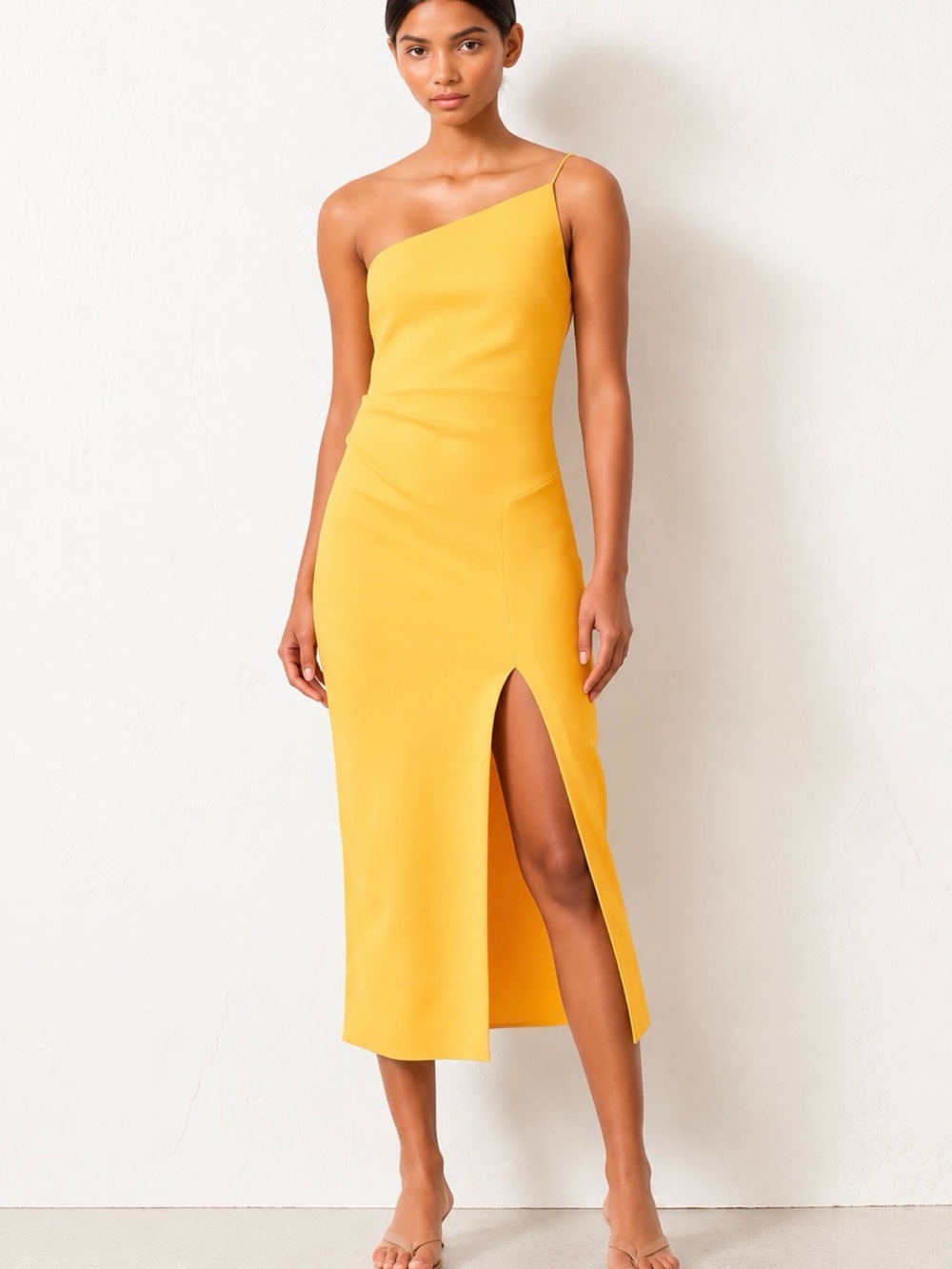 Bec + Bridge Raphaela Midi Dress Orange Size US 6 NWT $240 One Shoulder